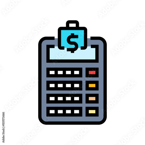 calculator budget planning color icon vector. calculator budget planning sign. isolated symbol illustration
