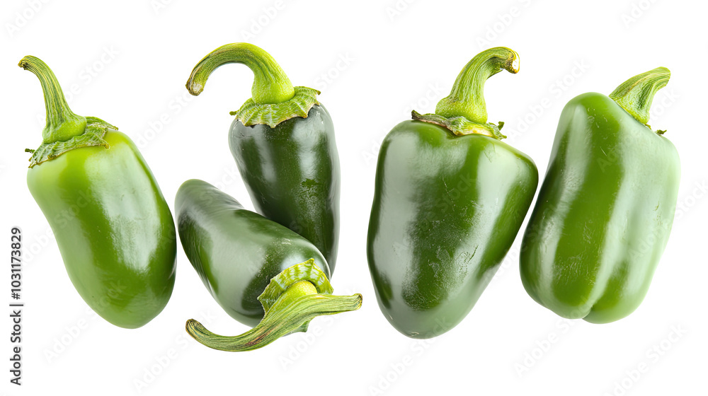 Fresh Jalapeño Peppers Arranged on a White Background for Culinary Use Generative AI Fresh Jalapeño Peppers Arranged on a White Background for Culinary Use Generative AI