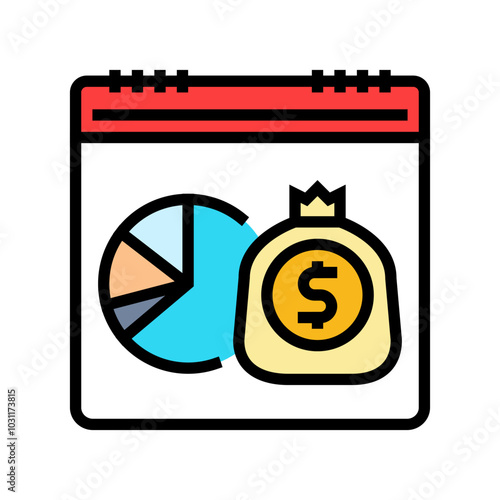 monthly expenses budget planning color icon vector. monthly expenses budget planning sign. isolated symbol illustration