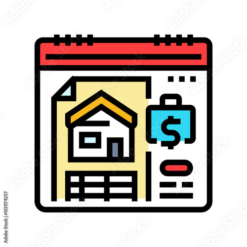 mortgage payment budget planning color icon vector. mortgage payment budget planning sign. isolated symbol illustration