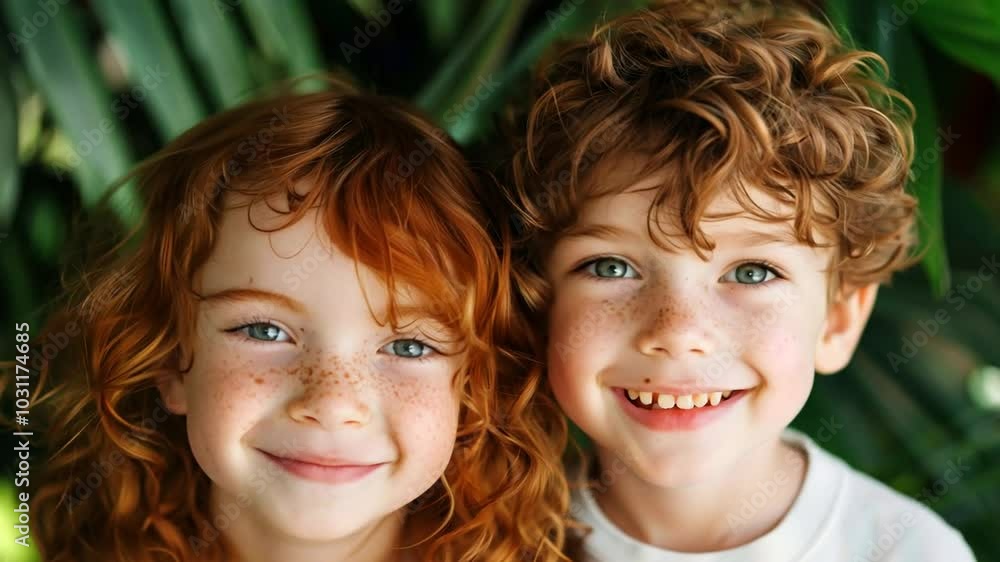 Siblings Children Together Smiling Siblings Children Together Smiling