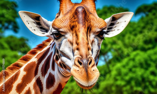 giraffe head shot photo