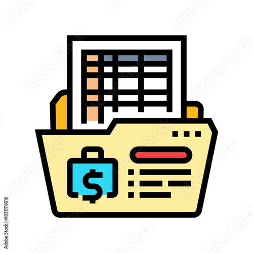 financial statements budget planning color icon vector. financial statements budget planning sign. isolated symbol illustration