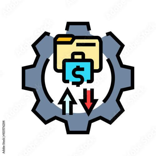 adjustments budget planning color icon vector. adjustments budget planning sign. isolated symbol illustration