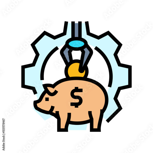 automatic savings budget planning color icon vector. automatic savings budget planning sign. isolated symbol illustration