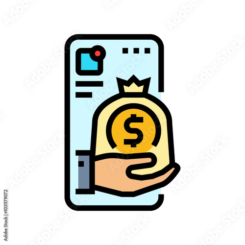 app budget planning color icon vector. app budget planning sign. isolated symbol illustration