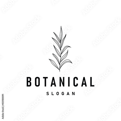 illustration template nature logo leaf botanical simple organic beautiful hand drawn minimalist plant