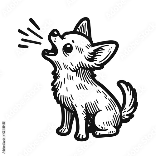 cute barking Chihuahua dog sketch sticker