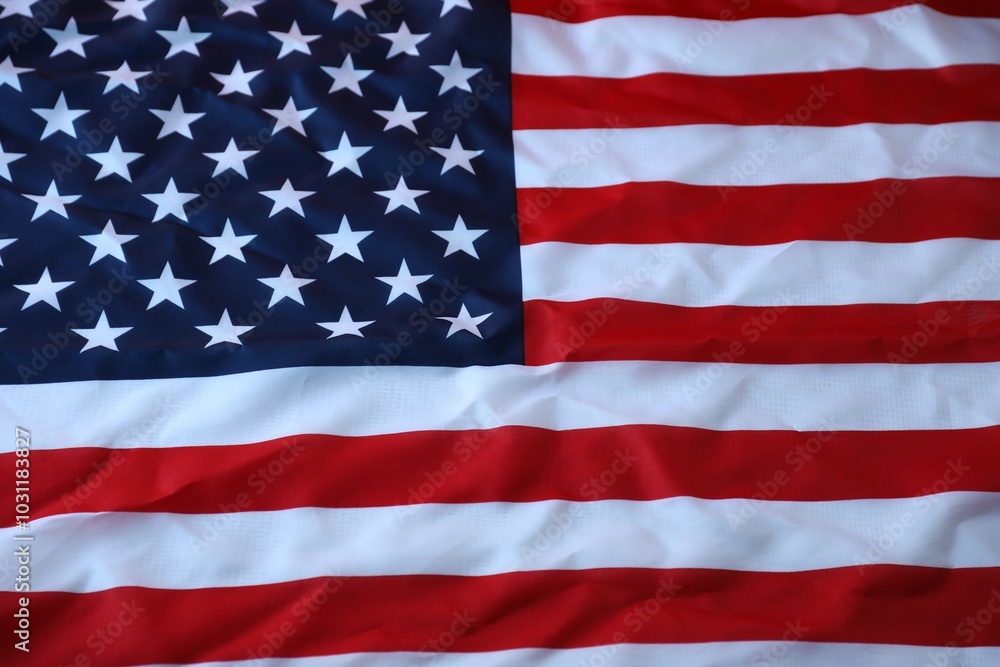 Fototapeta premium Beautifully waving star and striped American flag