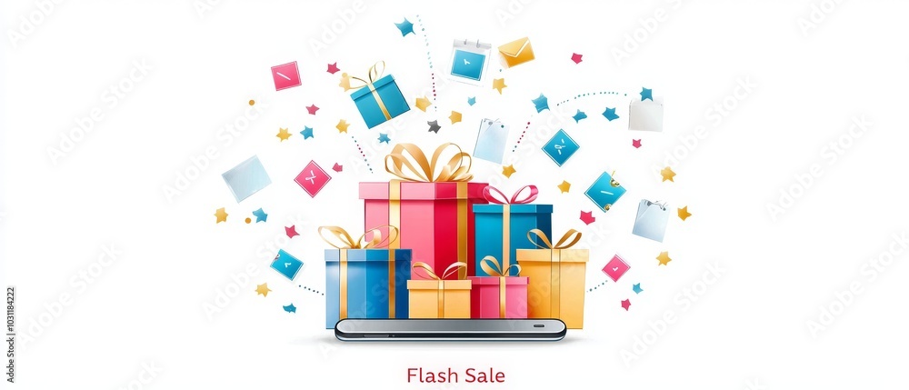 Obraz premium Modern Flat Design for Mobile App Promotion