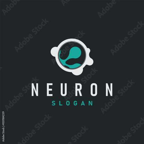 Neuron Logo, Neuron Nerve or Seaweed Vector Abstract Molecule Design, Template Illustration