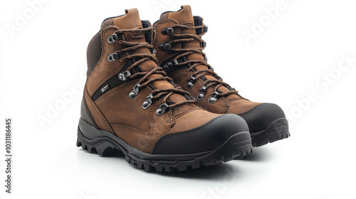 Hiking boots isolated on white background