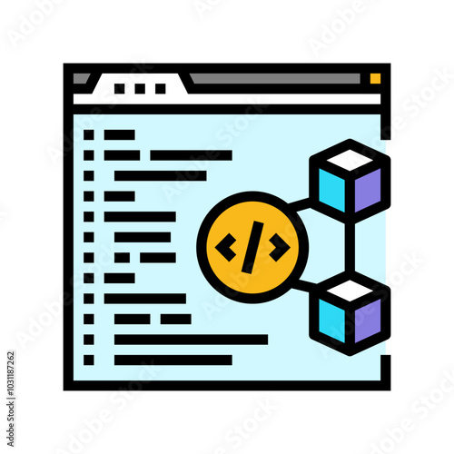 software cryptocurrency mining color icon vector. software cryptocurrency mining sign. isolated symbol illustration