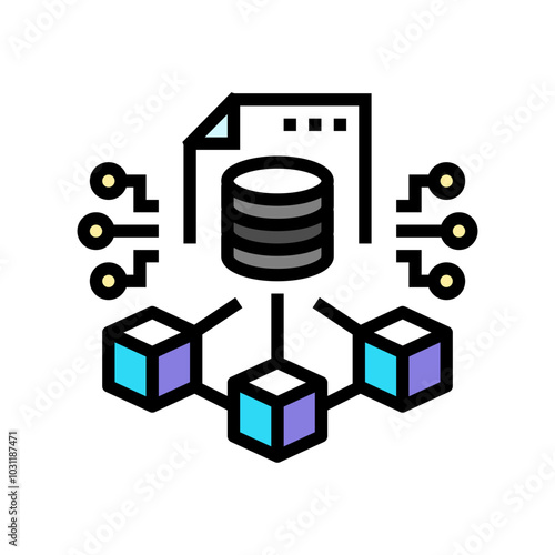 blockchain ledger cryptocurrency mining color icon vector. blockchain ledger cryptocurrency mining sign. isolated symbol illustration