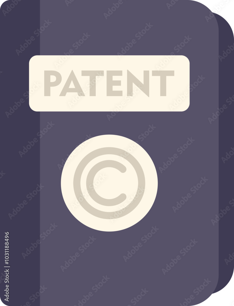 Patent book is displaying a copyright symbol, representing the legal protection granted to inventors Patent book is displaying a copyright symbol, representing the legal protection granted to inventors