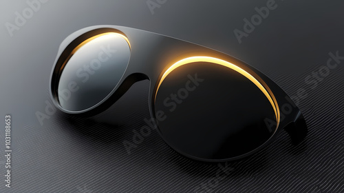 Solar eclipse glasses, closeup. 3d rendering isolated on transparent background. Solar Eclipse. Illustration photo