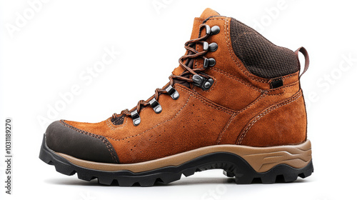 Hiking boots isolated on white background
