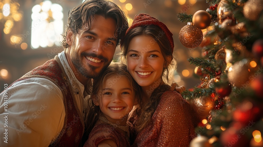 A joyful family portrait celebrating the festive season. A joyful family portrait celebrating the festive season.
