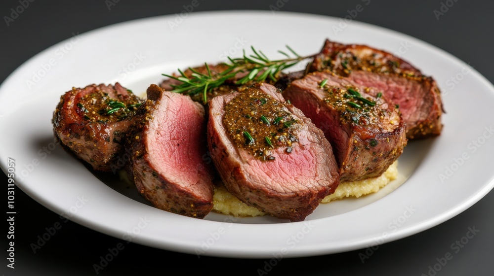 Gourmet rack of lamb with dijon mustard and herbs for culinary arts and dining experiences Gourmet rack of lamb with dijon mustard and herbs for culinary arts and dining experiences