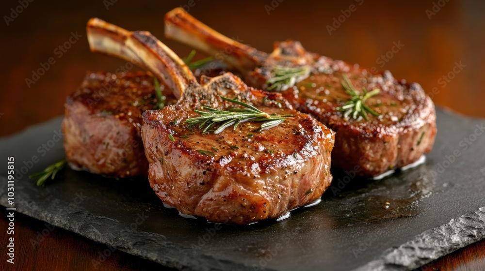 Herb-crusted lamb chops for gourmet dining and food photography Herb-crusted lamb chops for gourmet dining and food photography