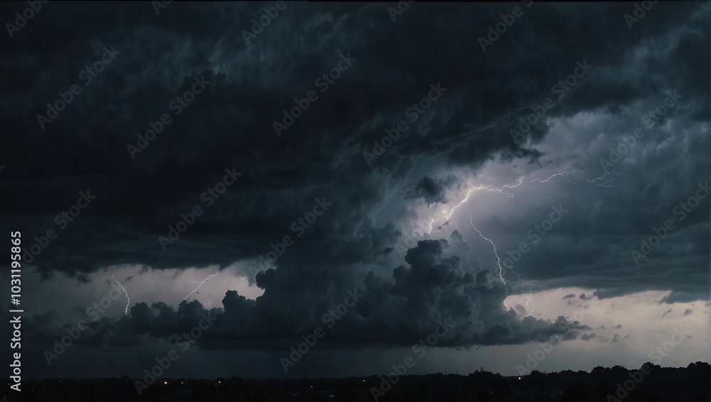 black cloud with strong lightning - generative ai black cloud with strong lightning - generative ai