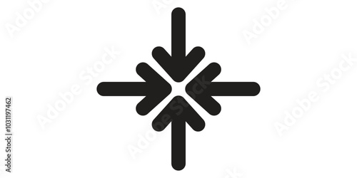 Collapse arrows icon on a white background. Isolated collapse arrows symbol with flat style.