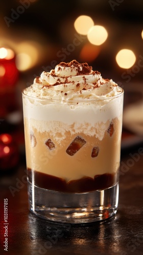 Rich and creamy white russian for food photography and beverage design