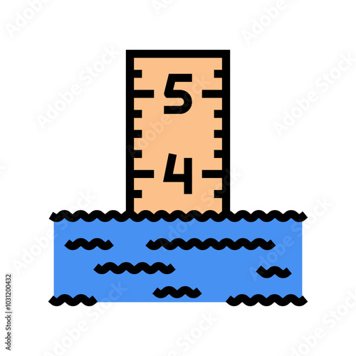 flood gauge disaster color icon vector. flood gauge disaster sign. isolated symbol illustration