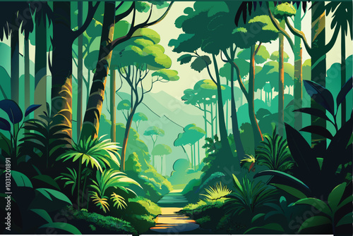 jungle background for video vector illustration 