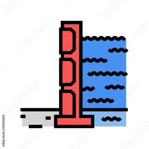 flood barrier disaster color icon vector. flood barrier disaster sign. isolated symbol illustration