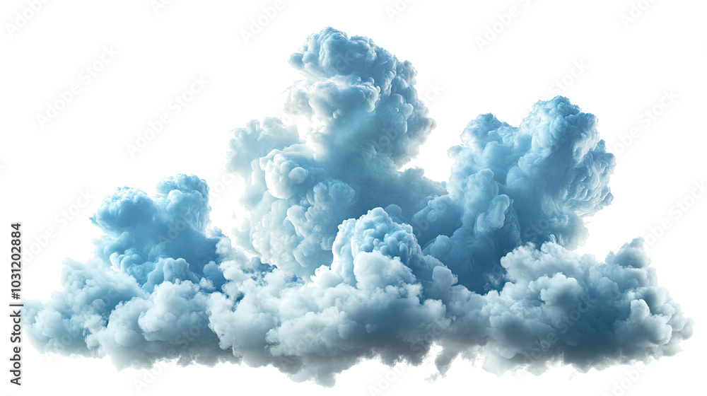 Realistic Clouds Collection Set Isolated on White Background Generative AI