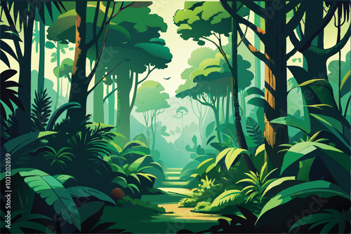 jungle background for video vector illustration 