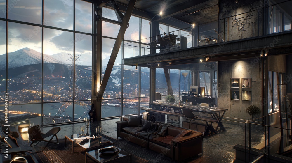 Industrial Loft Apartment with City and Mountain View Industrial Loft Apartment with City and Mountain View