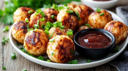 Deliciously Grilled Snack with Dipping Sauce