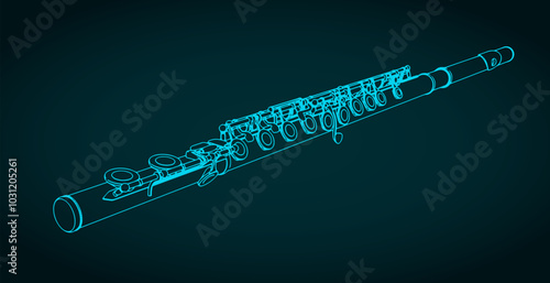 Concert flute illustration