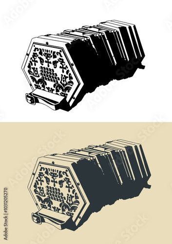 Concertina instrument illustrations