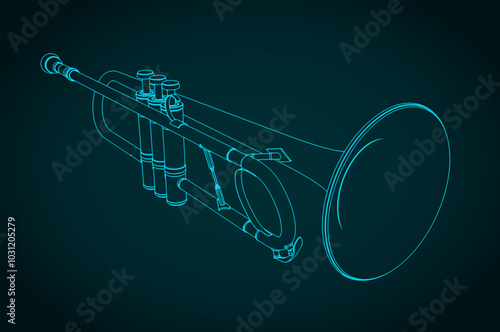 Crookless trumpet illustration