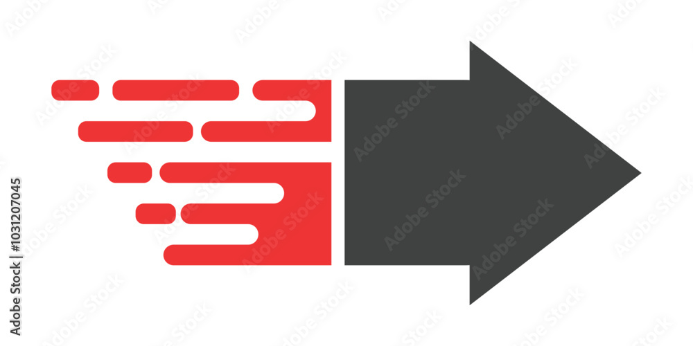 Move right icon with fast speed effect in red and black colors. Vector illustration designed for modern abstract with symbols of speed, rush, progress, energy. Move right icon with fast speed effect in red and black colors. Vector illustration designed for modern abstract with symbols of speed, rush, progress, energy.