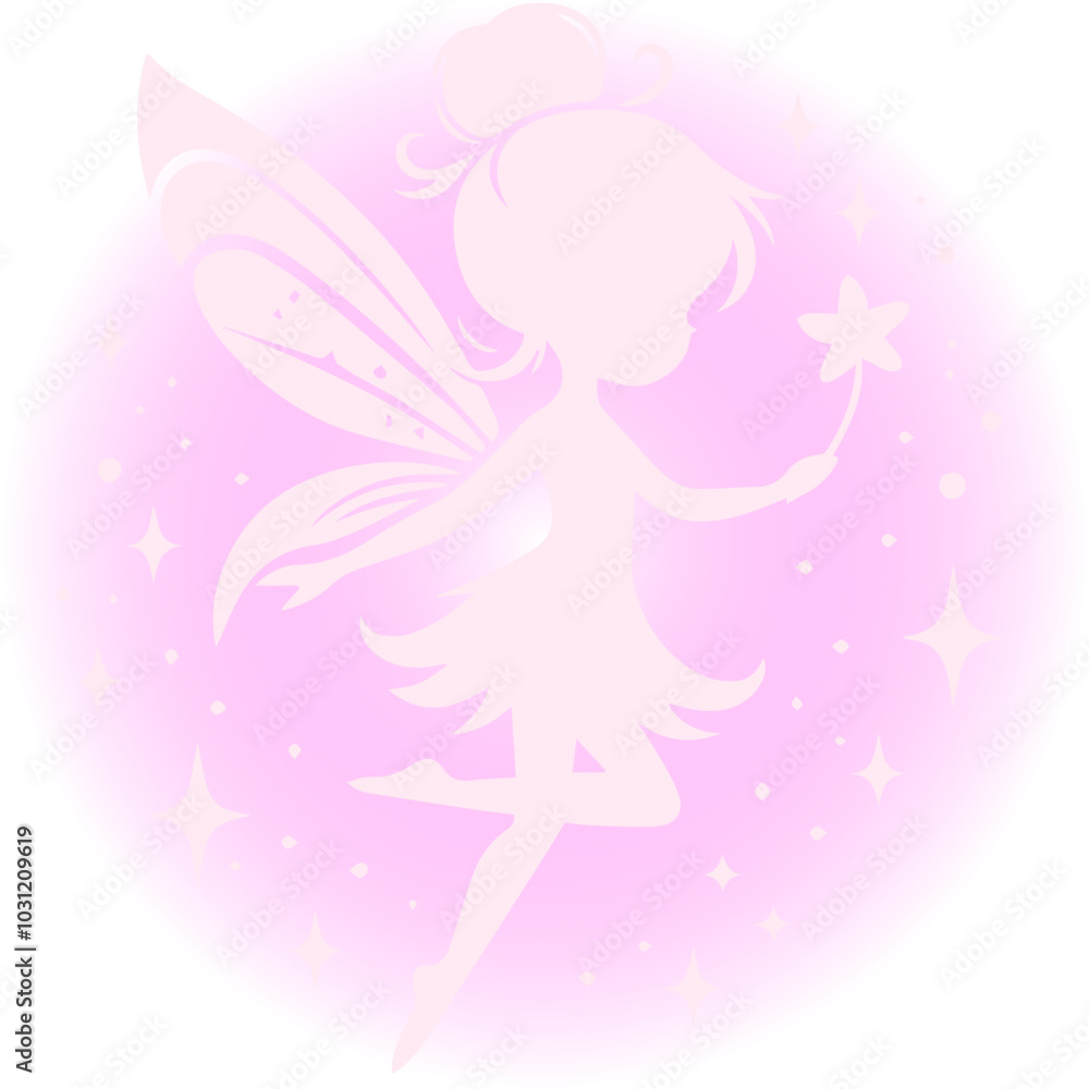 Pink glowing cute fairy Pink glowing cute fairy