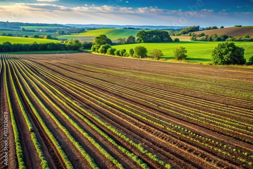 Landscape of cultivated fields Extreme Close-Up photo