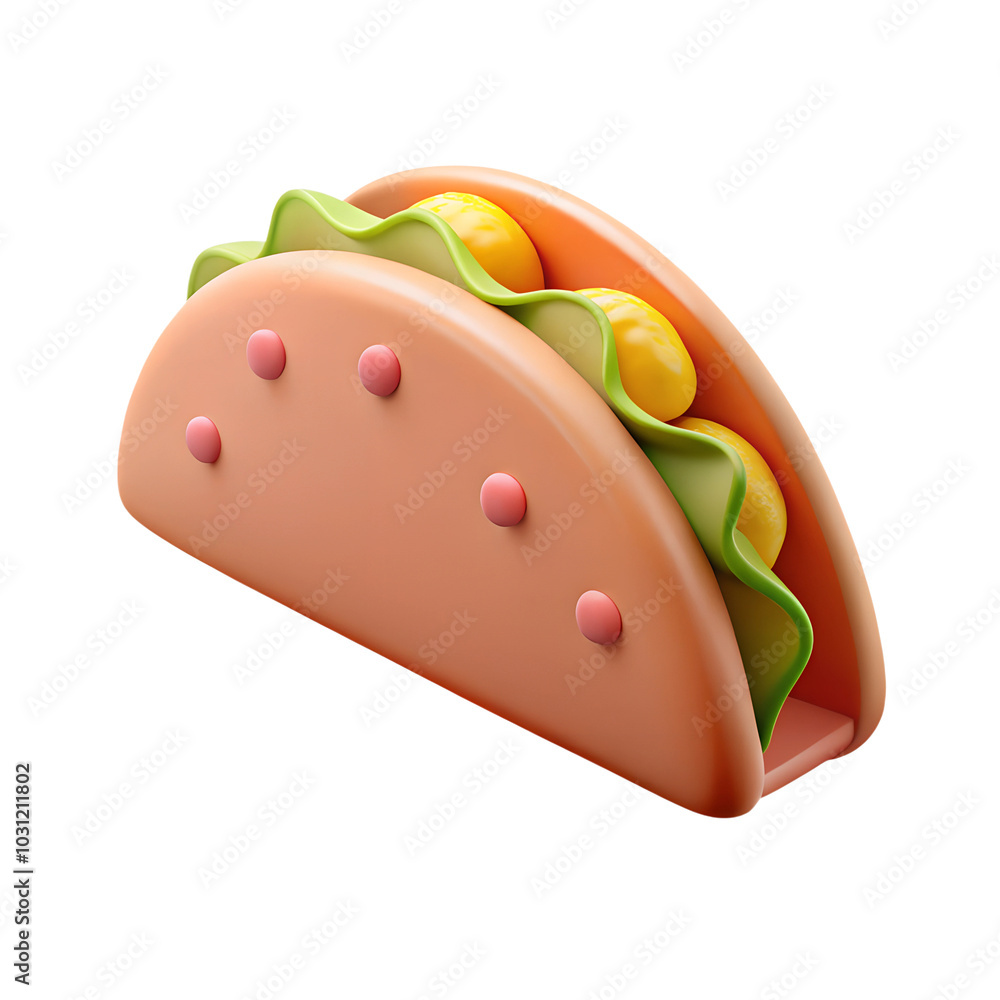 Vibrant 3D rendered taco with colorful ingredients against a transparent background, showcasing a playful and appetizing design. Vibrant 3D rendered taco with colorful ingredients against a transparent background, showcasing a playful and appetizing design.