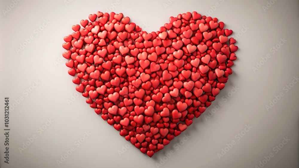 Large heart made of small hearts from a bird's eye view Large heart made of small hearts from a bird's eye view