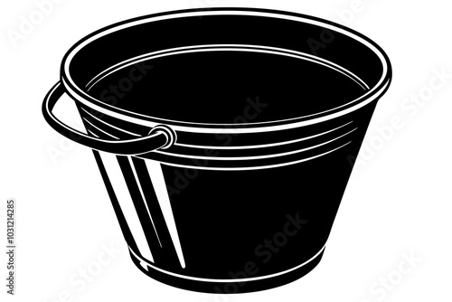  Beautiful plastic black bucket vector art illustration photo