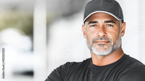 A confident middle-aged man with a salt and pepper beard looks directly at the camera.