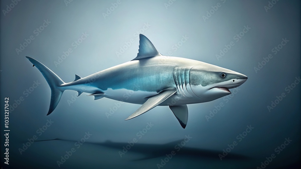 Fototapeta premium Large shark side view minimalist