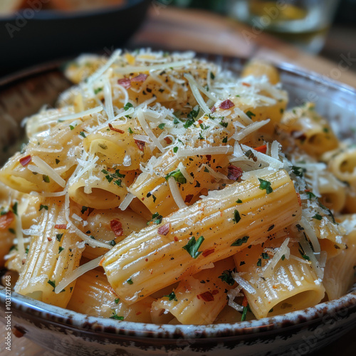 Cheese vegetable pasta photo