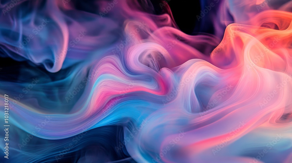 Obraz premium Abstract colorful smoke art with flowing texture, vibrant hues. Creativity and imagination concept