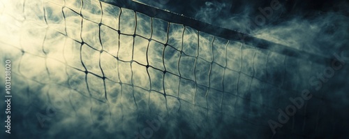 volleyball net with misty background
