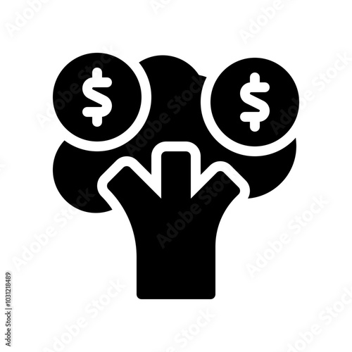 business growth icon glyph icon