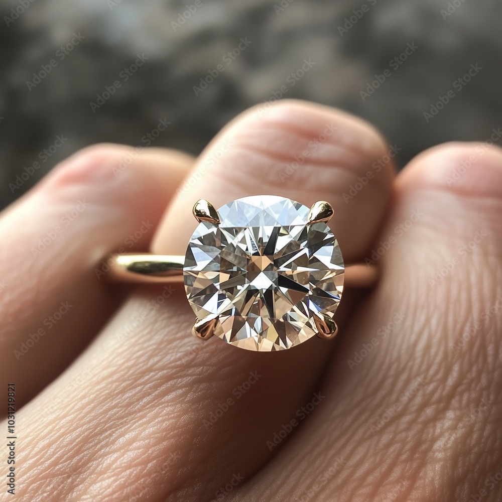 Close-Up of Sparkling Diamond Solitaire Engagement Ring Close-Up of Sparkling Diamond Solitaire Engagement Ring